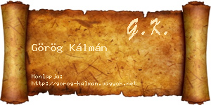 Görög Kálmán névjegykártya